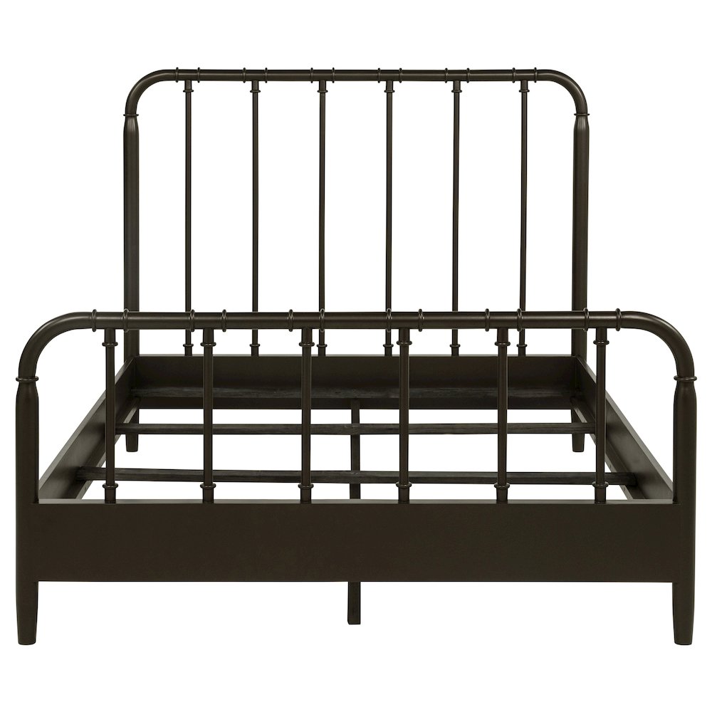 Rocco All Wood Water Pipe Open Frame Queen Bed Dark Bronze