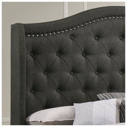 Sonoma Upholstered Queen Wingback Bed Grey