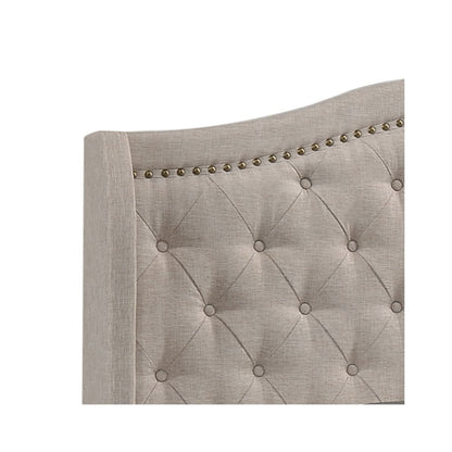 Sonoma Upholstered Full Wingback Bed Beige