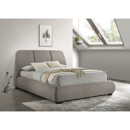 Mokena 46-inch Upholstered Queen Platform Bed Taupe
