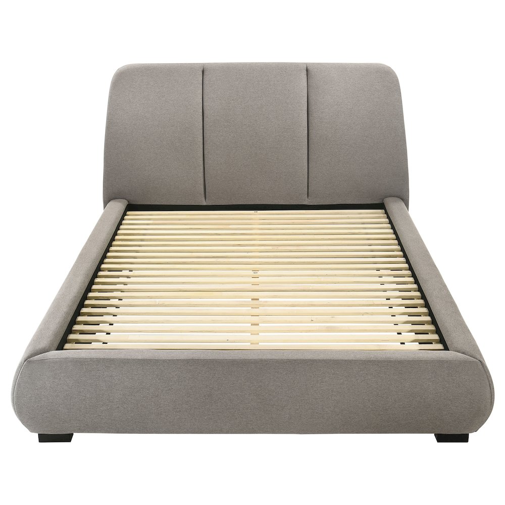 Mokena 46-inch Upholstered Queen Platform Bed Taupe