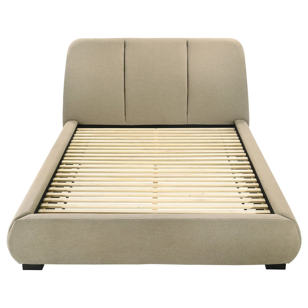 Mokena 46-inch Upholstered California King Platform Bed Brown