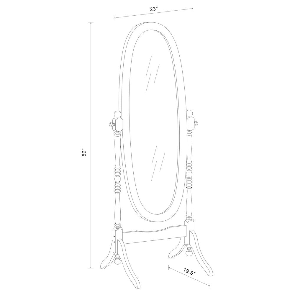 Foyet Wood Adjustable Full Length Cheval Mirror Merlot