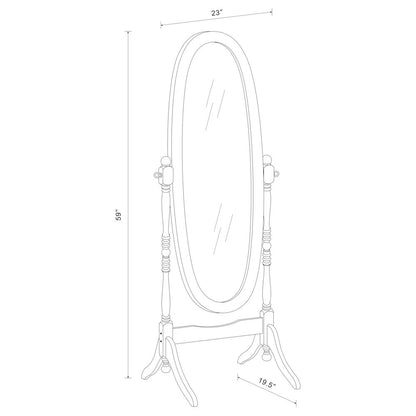Foyet Wood Adjustable Full Length Cheval Mirror Merlot