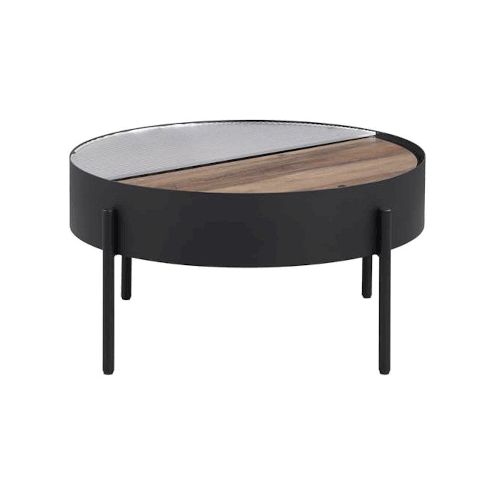 Ozella 2-piece Round Coffee and End Table Set Sandy Black