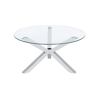 Kenzie 2-piece Round Coffee and End Table Set Chrome