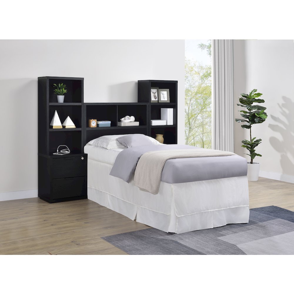Westpark 49-inch Twin Bookcase Headboard Black