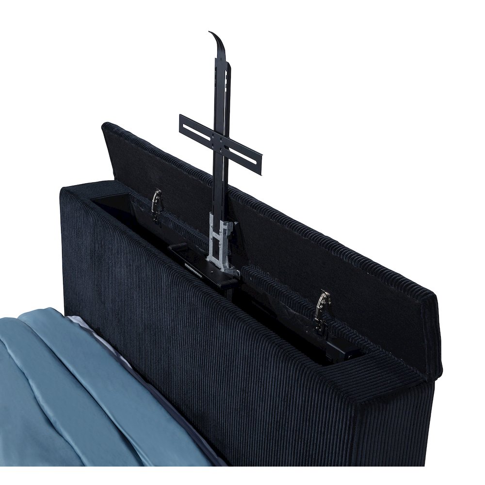 Tisdall Queen Flame Visualizer Wingback TV Bed Black