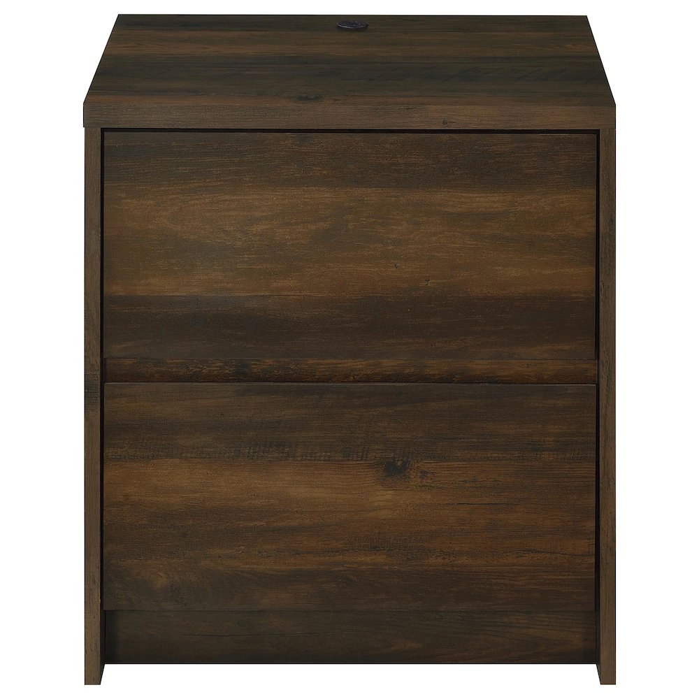 Westpark 2-drawer Nightstand LED Lights and USB Dark Pine
