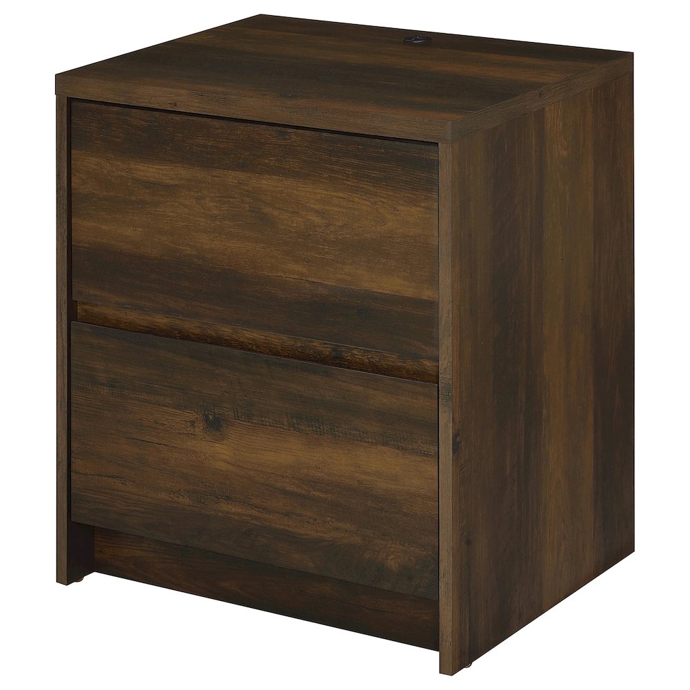 Westpark 2-drawer Nightstand LED Lights and USB Dark Pine