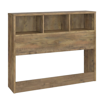 Queen Size Bookcase Headboard with Open Shelves and Storage, Queen Only, Mango
