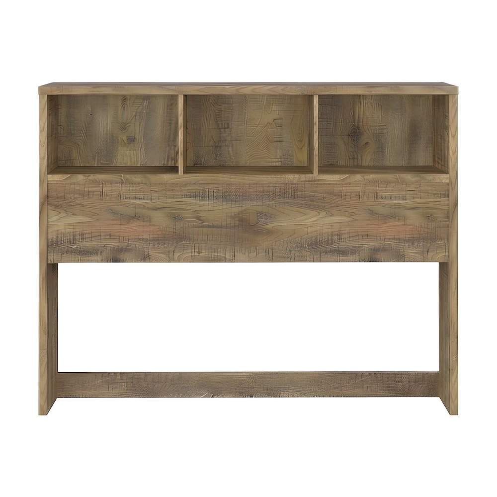 Queen Size Bookcase Headboard with Open Shelves and Storage, Queen Only, Mango