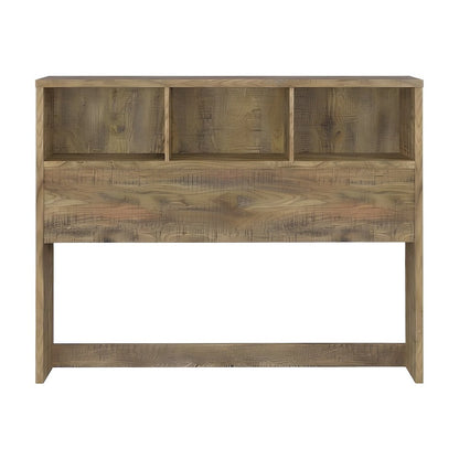 Queen Size Bookcase Headboard with Open Shelves and Storage, Queen Only, Mango