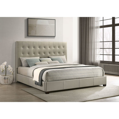 Medley Genuine Leather Eastern King Platform Bed Tan