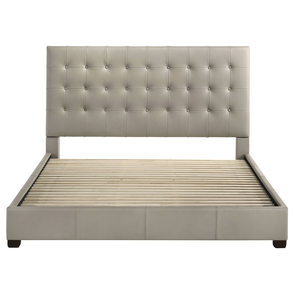 Medley Genuine Leather Eastern King Platform Bed Tan
