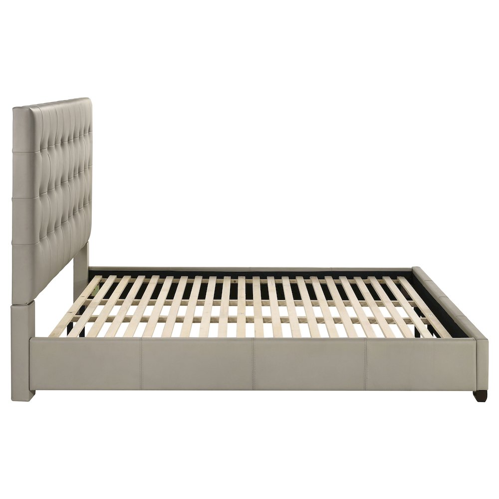 Medley Genuine Leather Eastern King Platform Bed Tan