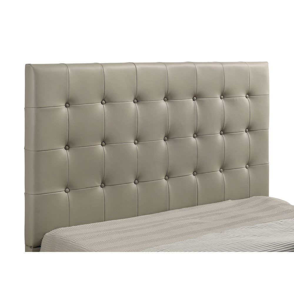 Medley Genuine Leather Queen Panel Platform Bed Tan