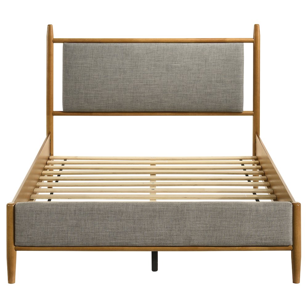 Mason 46-inch Full Panel Platform Bed Grey and Light Brown
