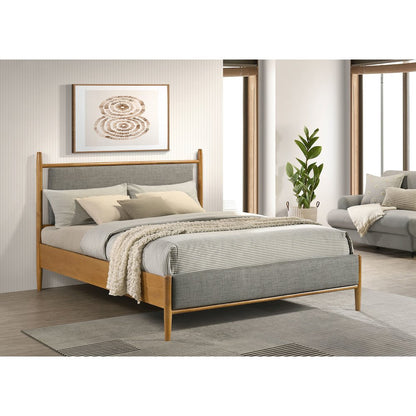 Mason 46-inch Queen Panel Platform Bed Grey and Light Brown