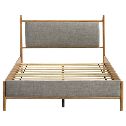 Mason 46-inch Queen Panel Platform Bed Grey and Light Brown