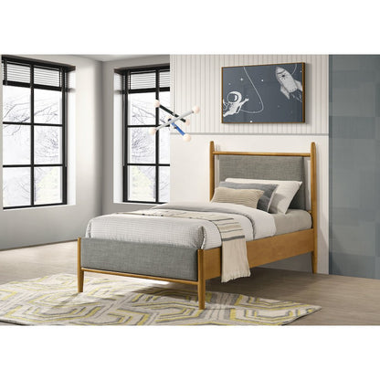 Mason 46-inch Twin Panel Platform Bed Grey and Light Brown