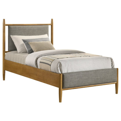 Mason 46-inch Twin Panel Platform Bed Grey and Light Brown