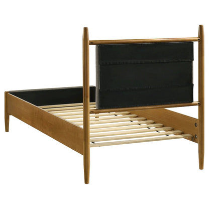Mason 46-inch Twin Panel Platform Bed Grey and Light Brown