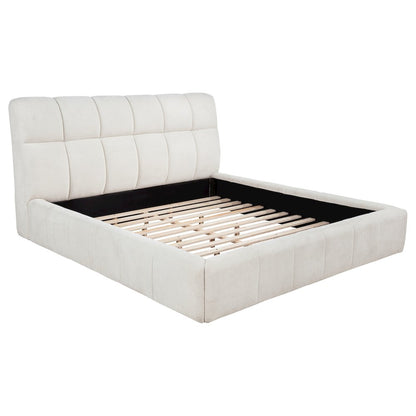 Nollet 48-inch Upholstered Eastern King Platform Bed Cream
