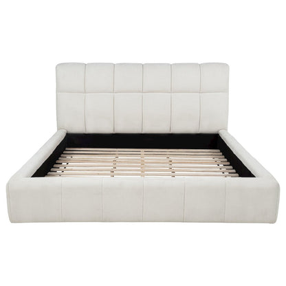 Nollet 48-inch Upholstered Eastern King Platform Bed Cream