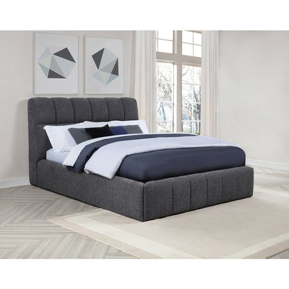 Nollet 48-inch Upholstered Eastern King Platform Bed Grey