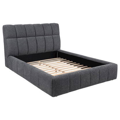 Nollet 48-inch Upholstered Eastern King Platform Bed Grey