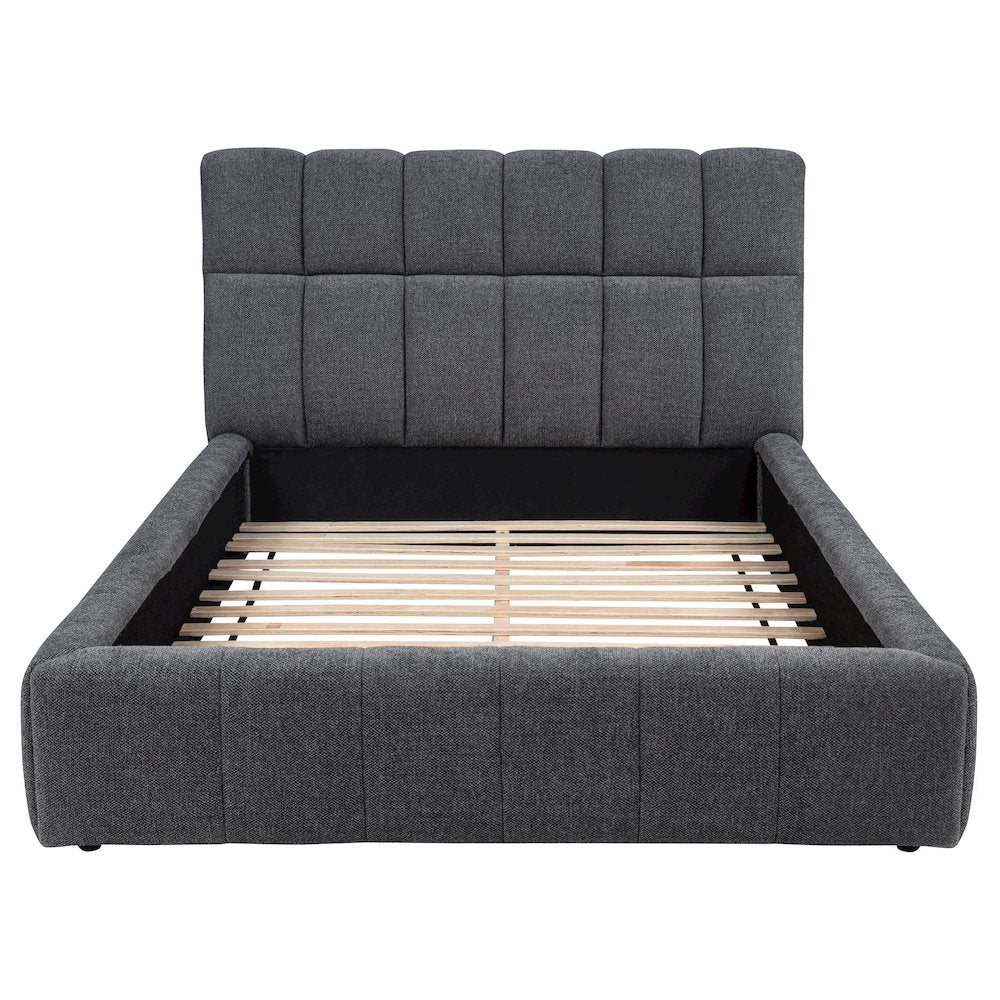 Nollet 48-inch Upholstered Eastern King Platform Bed Grey