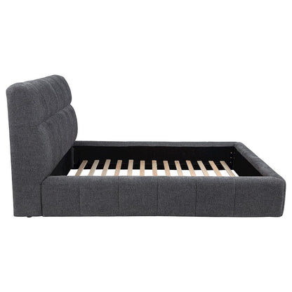 Nollet 48-inch Upholstered Eastern King Platform Bed Grey