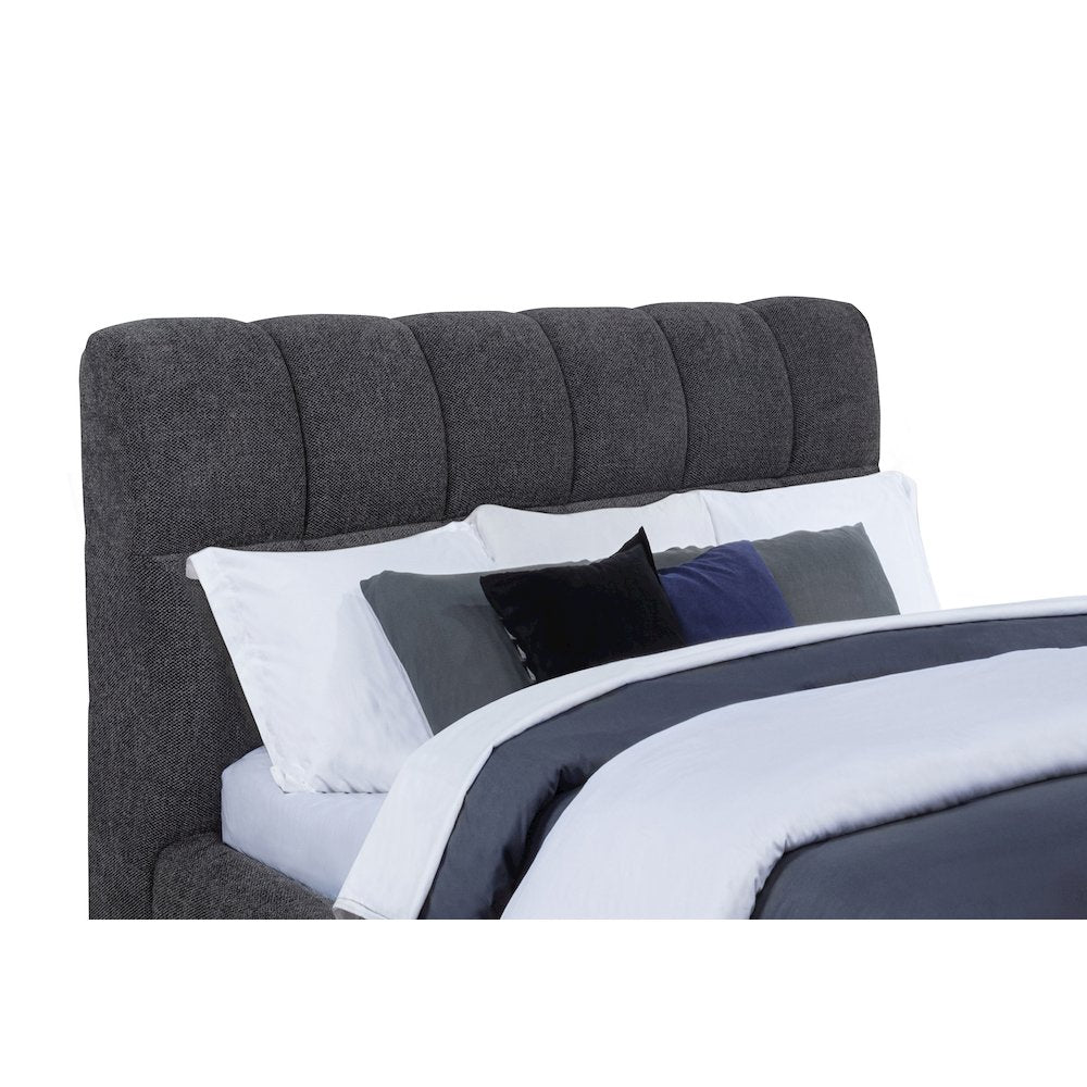 Nollet 48-inch Upholstered Eastern King Platform Bed Grey