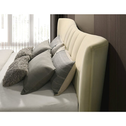 Evelyn Upholstered Eastern King Panel Platform Bed Ivory