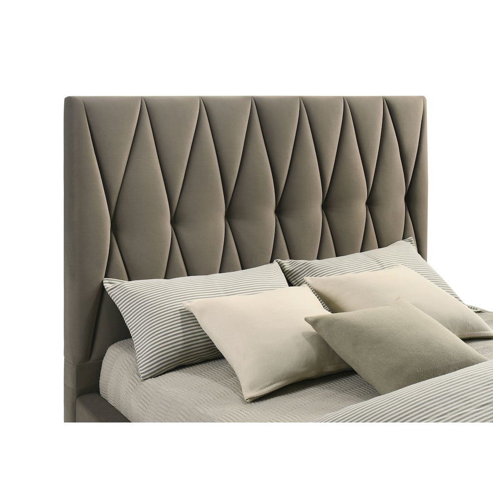 Delsea Upholstered Queen Panel Platform Bed Light Brown