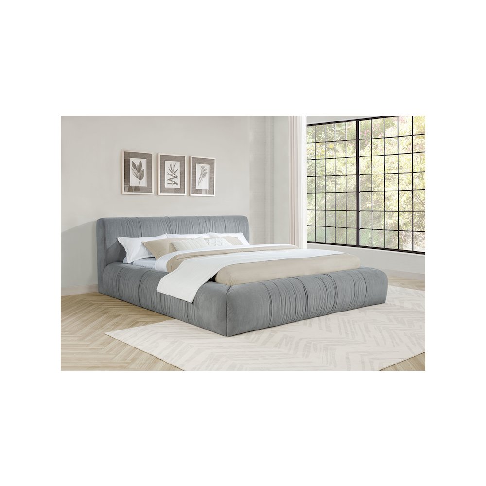 Wilshire Upholstered Eastern King Platform Bed Grey
