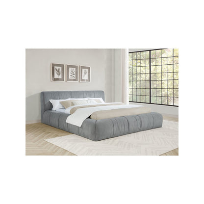 Wilshire Upholstered Eastern King Platform Bed Grey