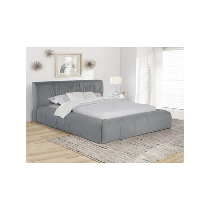 Wilshire Upholstered Queen Platform Bed Grey