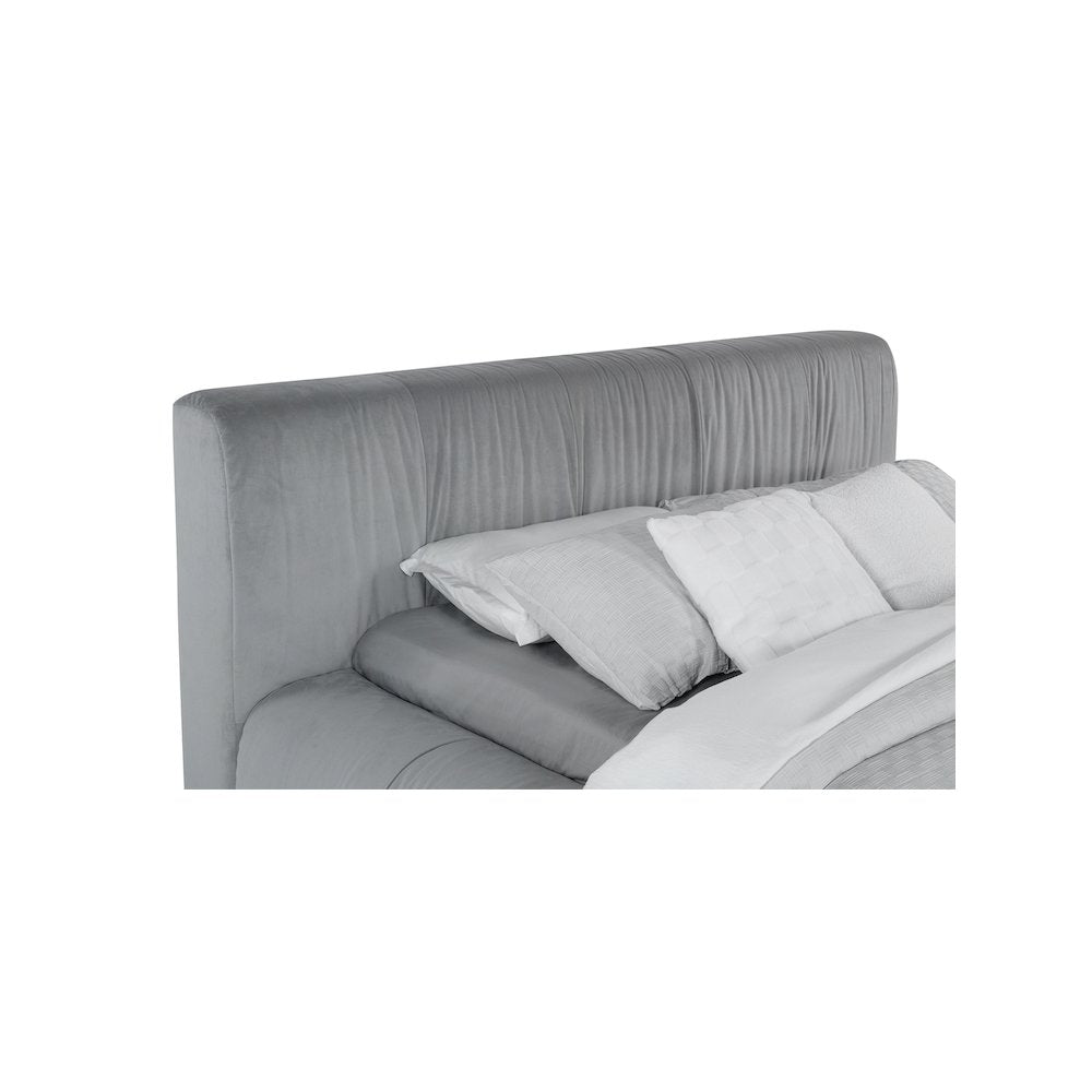 Wilshire Upholstered Queen Platform Bed Grey