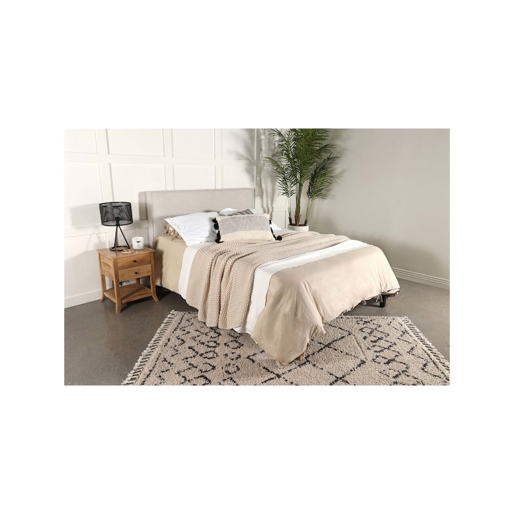 Kosmo Upholstered King Panel Headboard Sand