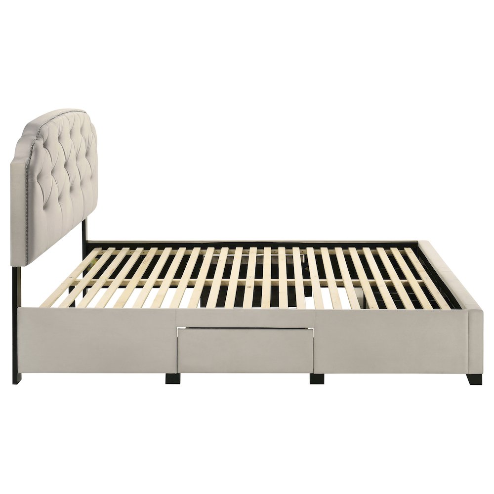 Marianna 4-drawer Upholstered Queen Storage Bed Cream