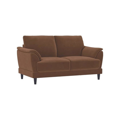 Selma Velvet Upholstered Crescent Arm Loveseat Rust