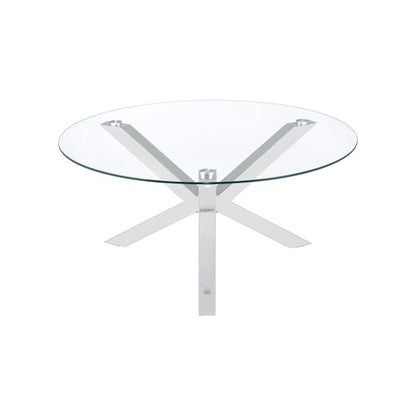 Kenzie 2-piece Round Coffee and End Table Set Chrome