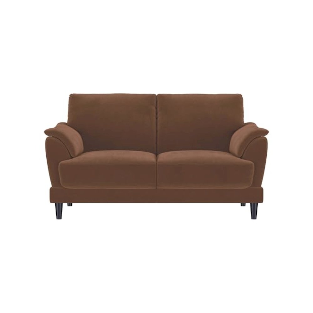 Selma Velvet Upholstered Crescent Arm Loveseat Rust
