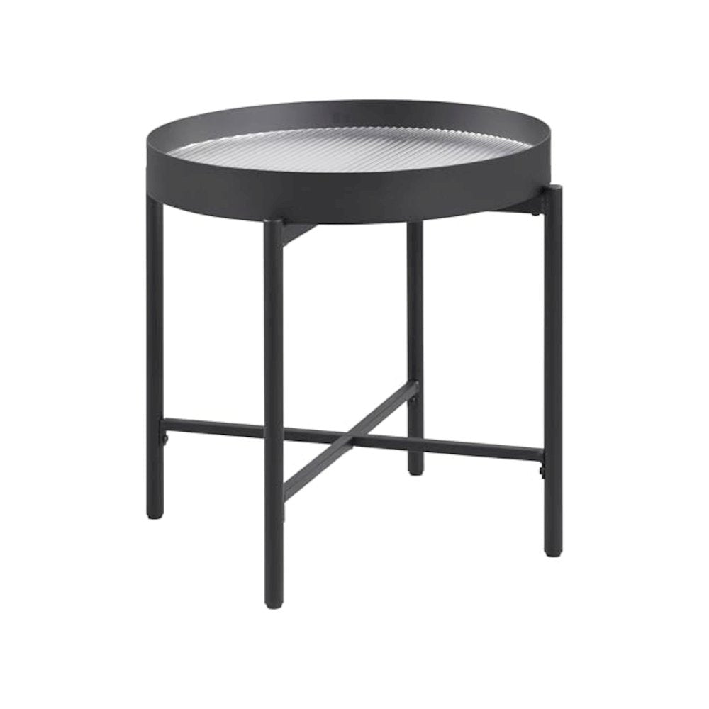 Ozella 2-piece Round Coffee and End Table Set Sandy Black