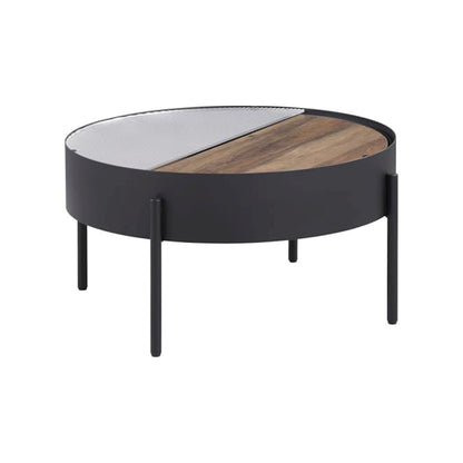 Ozella 2-piece Round Coffee and End Table Set Sandy Black