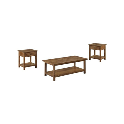 Payne 3-piece Coffee and 1-drawer End Table Set Brown