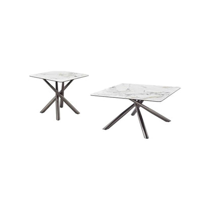 Carvell 2-piece Square Coffee and End Table Set Mirage White