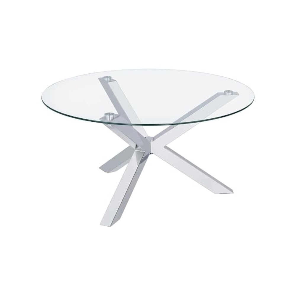 Kenzie 2-piece Round Coffee and End Table Set Chrome